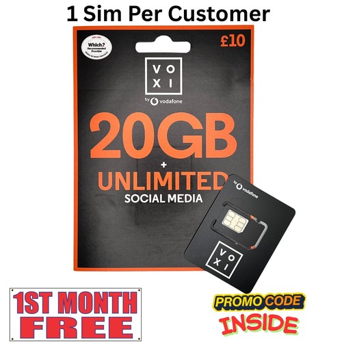 Voxi sim 20gb dati unlimited - sim,
